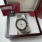 Omega Speedmaster Co-Axial White/Black – 42 mm Leather Strap