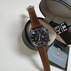 TAG Heuer Carrera Chronograph Black Brown Leather Strap